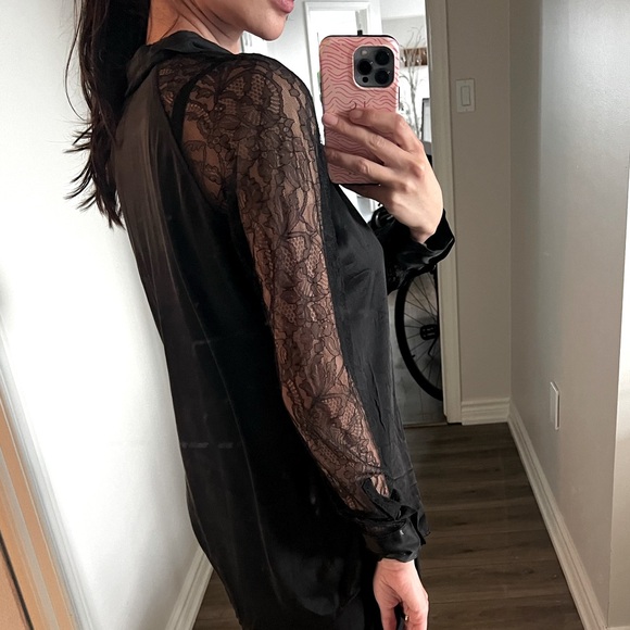 Equipment 100% silk lace sleeve blouse - Picture 2 of 9
